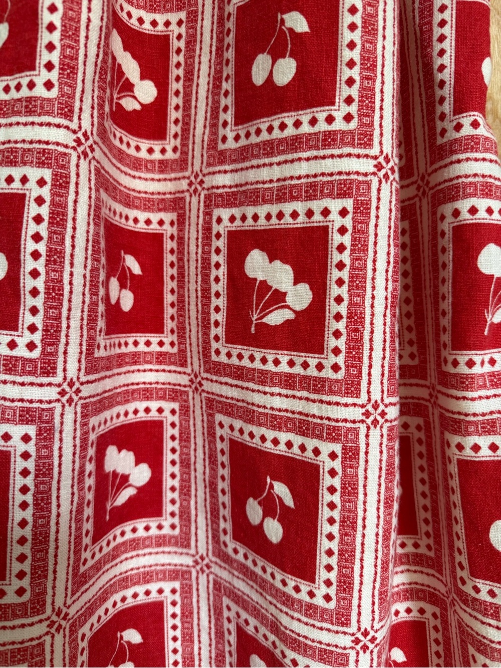 Small Abercrombie & Fitch Red + White Cherry Print Halter Mini Dress - Picture 8 of 15